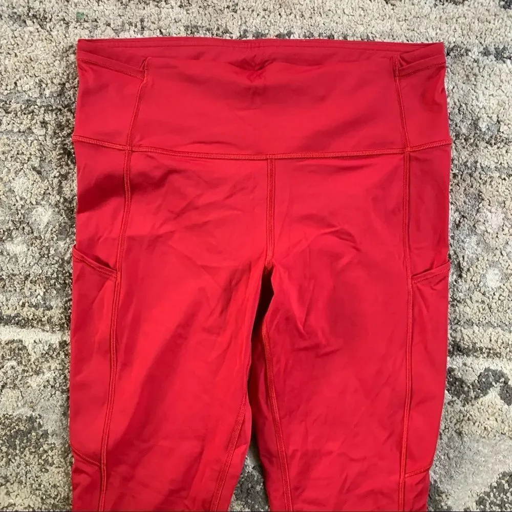 Lululemon Fast & Free 7/8 Tights ll Non-Reflective Nulux 10 Dark Red